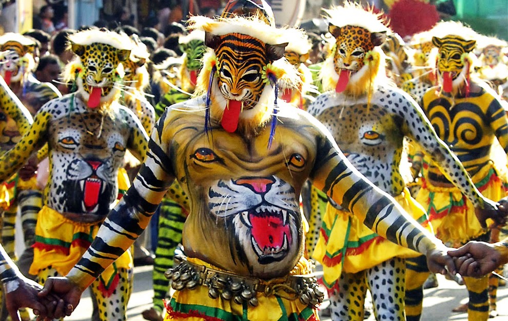 Pulikali (Tiger Dance) is one among the folk art forms of Kerala