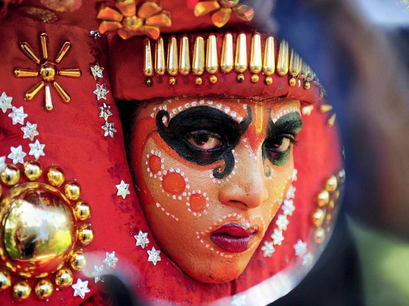 Theyyam is unique in its facial makeup