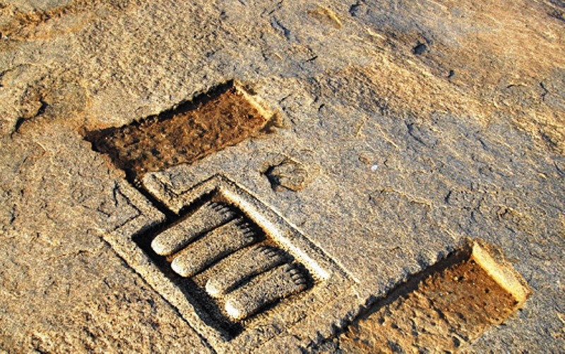 Footsteps of Lord Ram at Hampi Sugreeva Cave