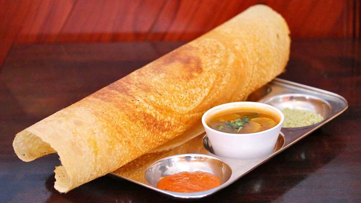 Dosa Ghee Roast with Kerala Style Sambar Kerala Dish