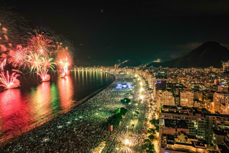 New Years Eve at Copacabana Beach, Brazil