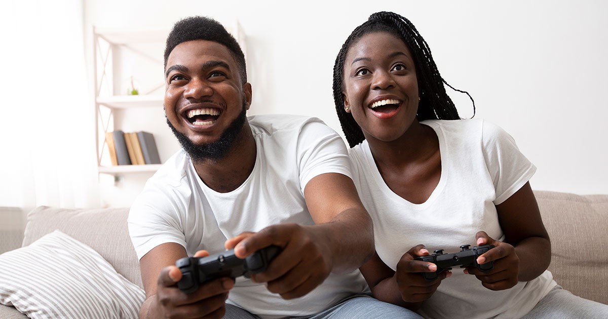 Couple Playing a game together