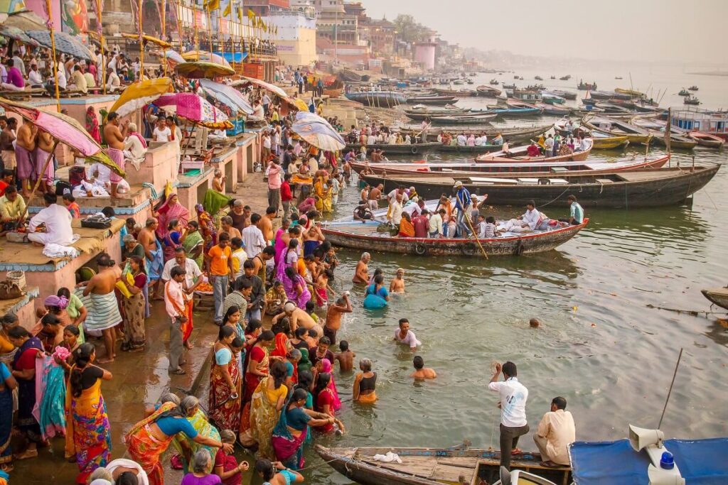 Ganges sacred bath Varanasi