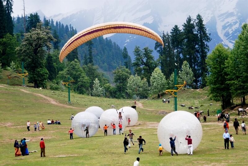 Zorbing in Manali