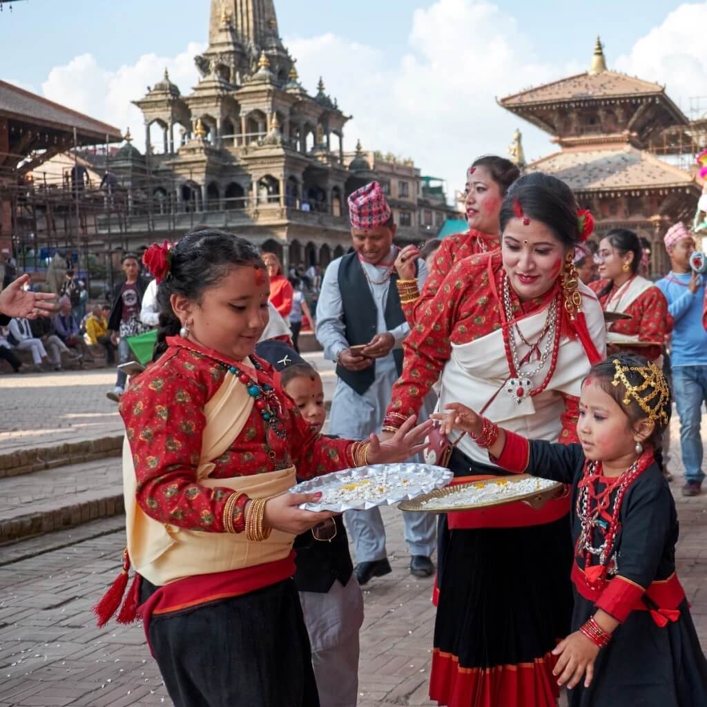 Mixing with the locals festivals Kathmandu Nepal