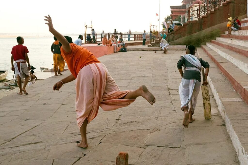 Playing Cricket on the Ghats Varanasi