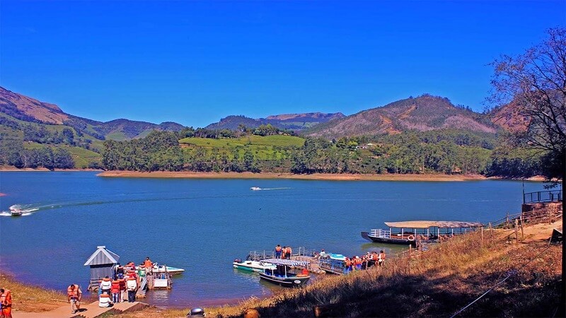 Enjoying the scenic beauty of Mattupetty Dam, Munnar, Kerala