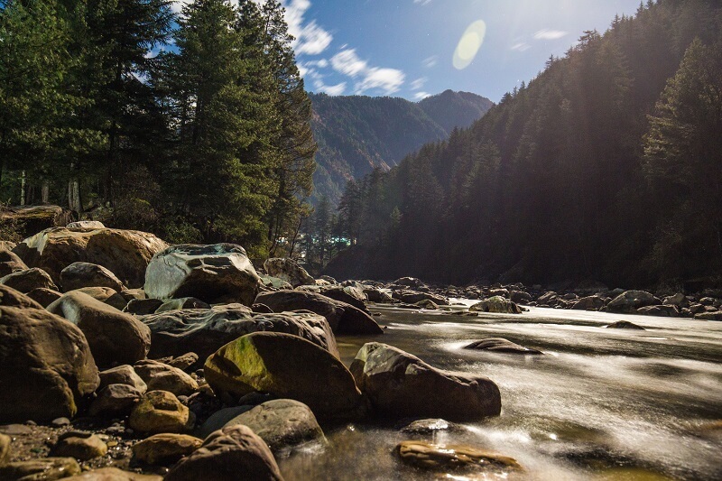 Parvati River in Kasol, Himachal
