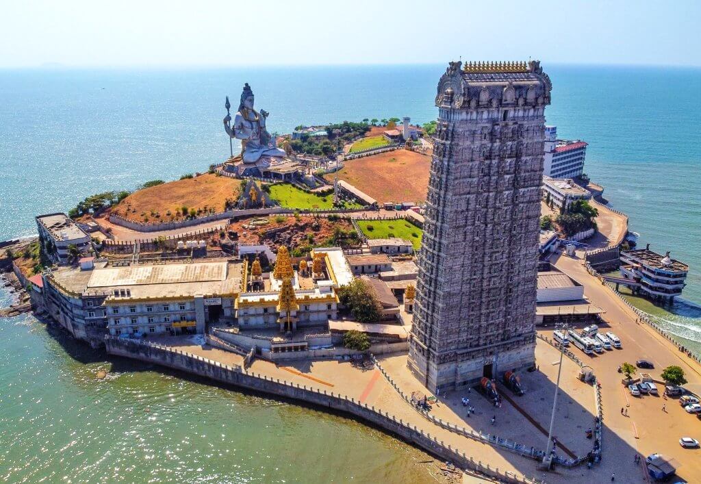murudeshwar temple aerial view