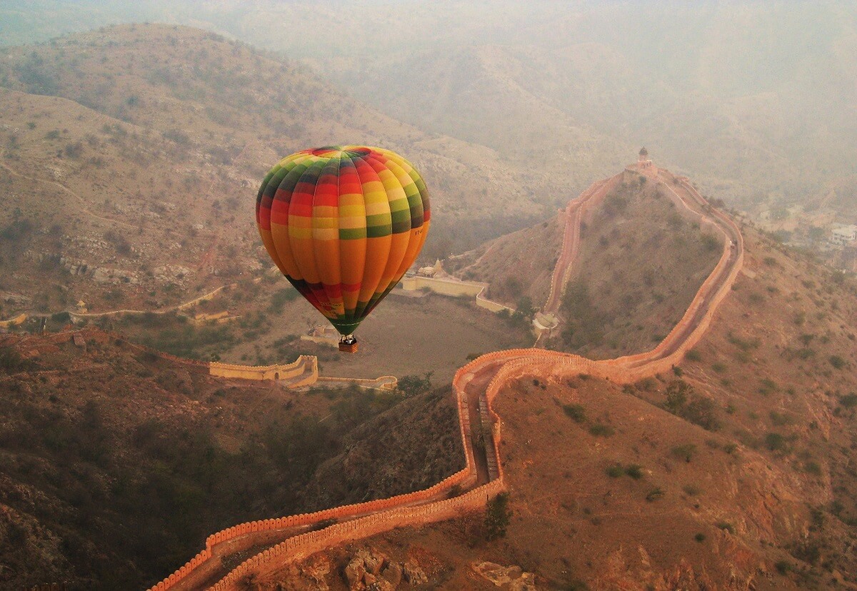 Bird’s Eye View in Hot Balloon Ride, Jaipur