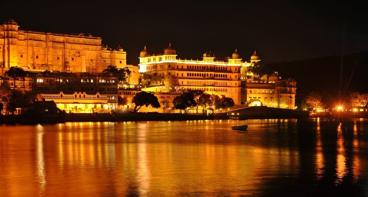 Light and sound show at City Palace of Udaipur, Rajasthan