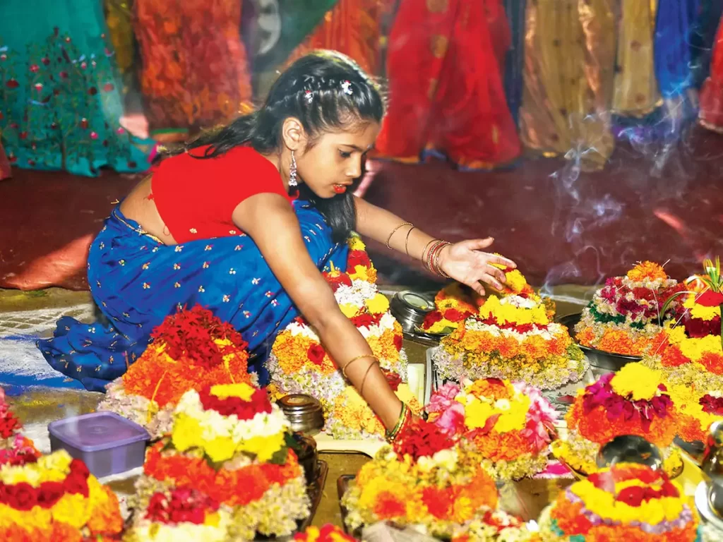 celebrating Bathukamma