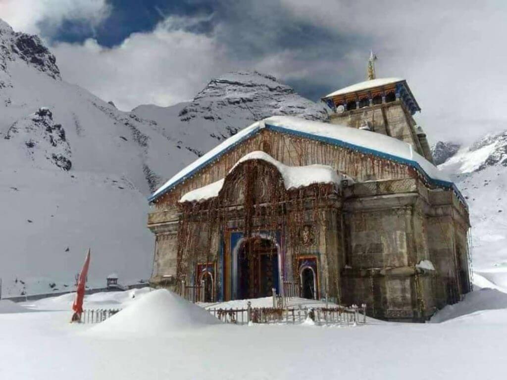 Snow in Kedarnath Dham Rudraprayag Uttarakhand