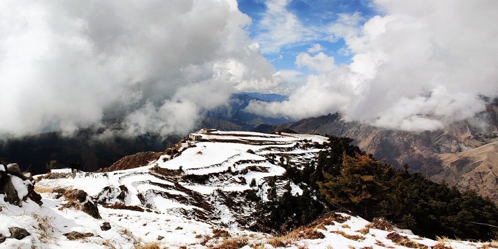 Snow in Kharamba Peak Chakrata Uttarakhand