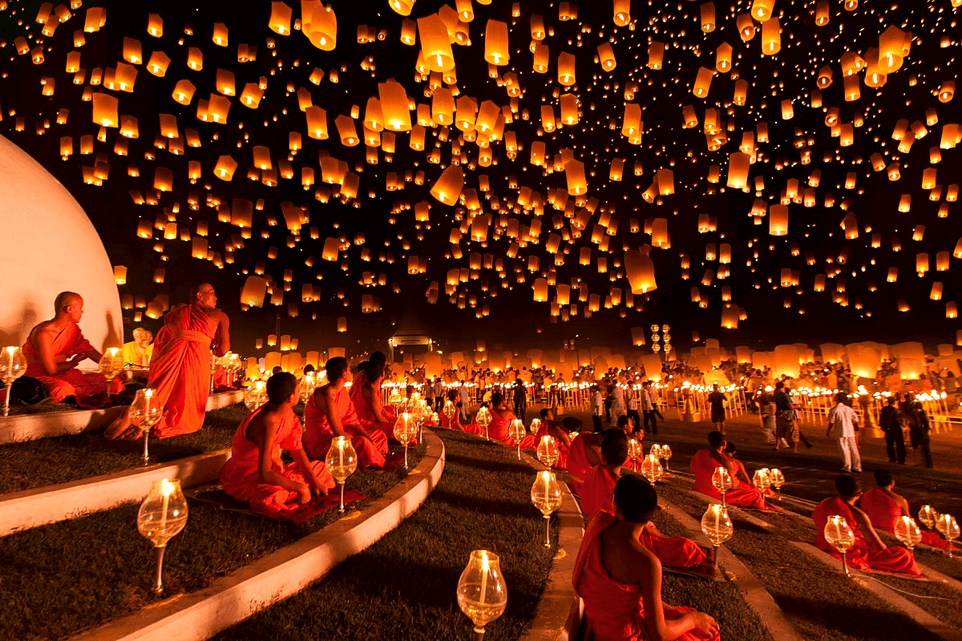 Loy Krathong festival in Bangtao, Phuket Thailand