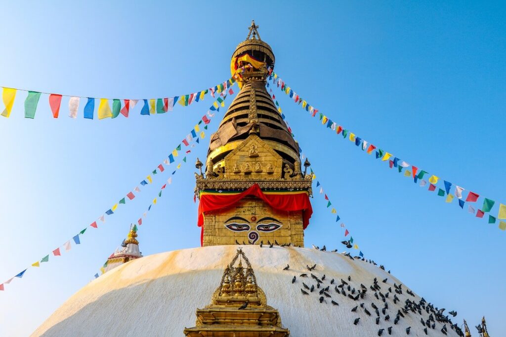 Architecture of Swayambhunath Stupa Kathmandu Nepal