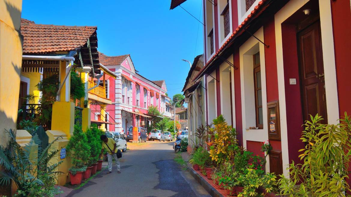 Colourful Street Fontainhas, Goa