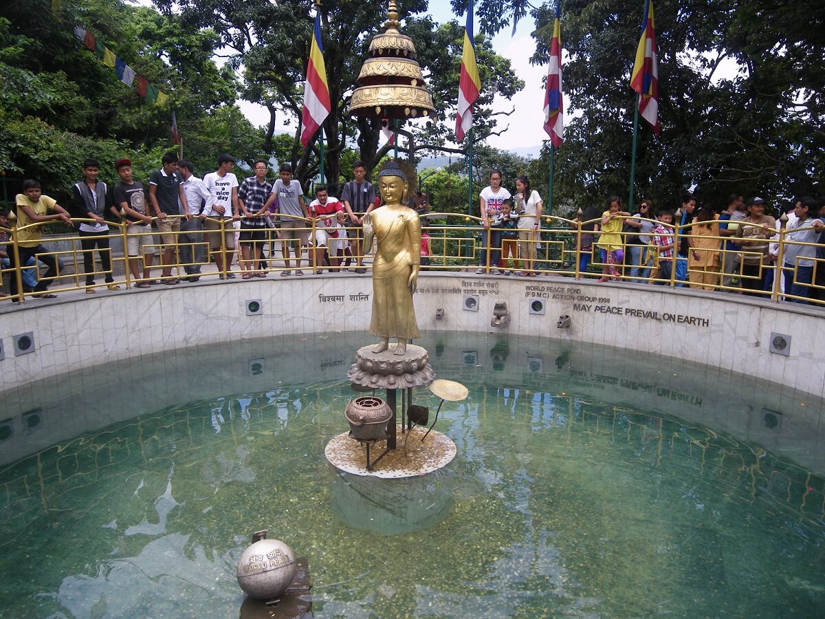 The World Peace Pond Swayambhunath stupa Kathmandu Nepal