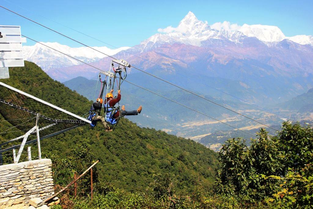 Zip Flying in Sarangkot Pokhara Nepal