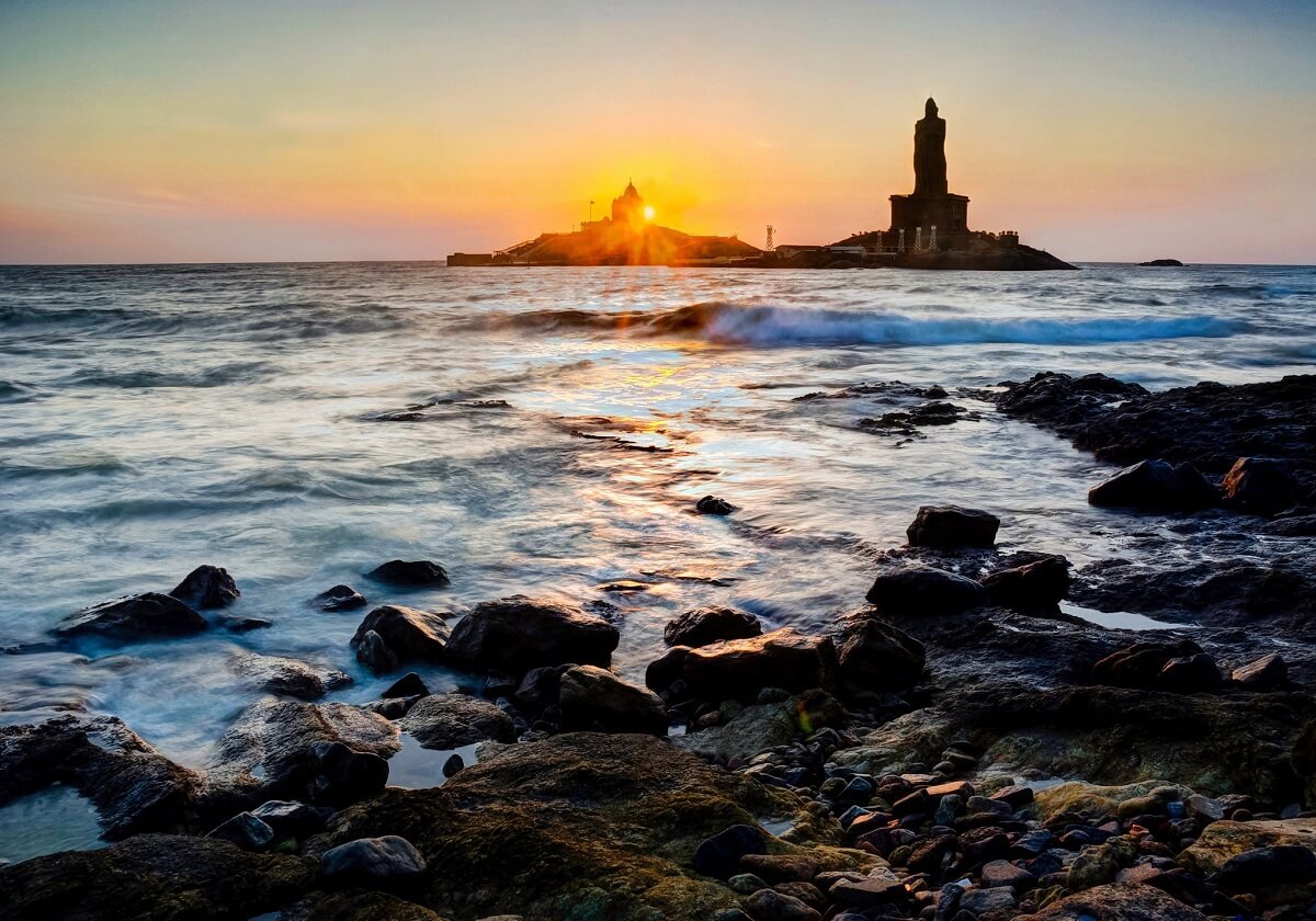 Point Of View For Evening Sunset Kanyakumari Tamil Nadu
