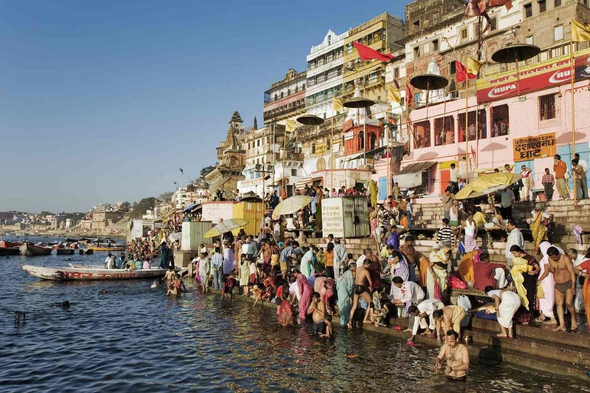 Religious Dip In The Heavenly Ganges River Varanasi