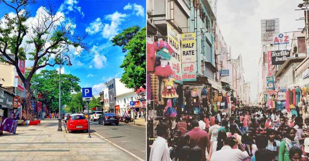 Shopping at Pondy Bazaar Chennai Tamil Nadu