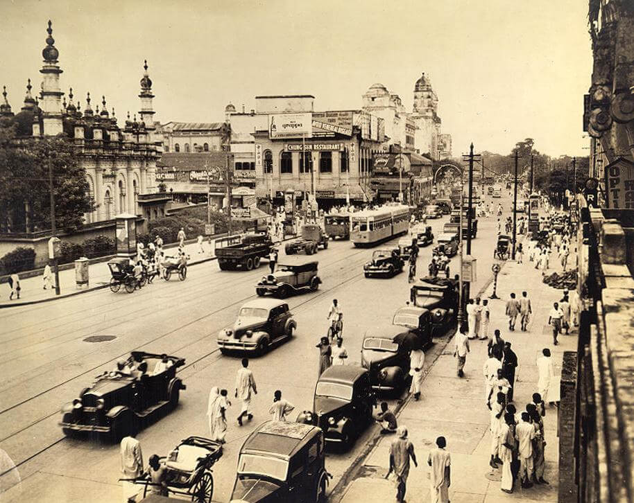 Chowringhee Square, Calcutta in 1945 West Bengal