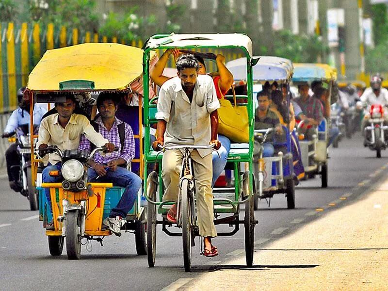 Delhi Auto-rickshaws, Cycle rickshaws, and E-rickshaws