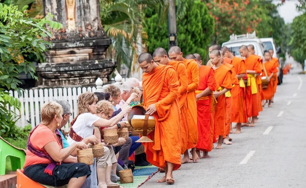Alms Giving Ceremony Luang Prabang, Laos