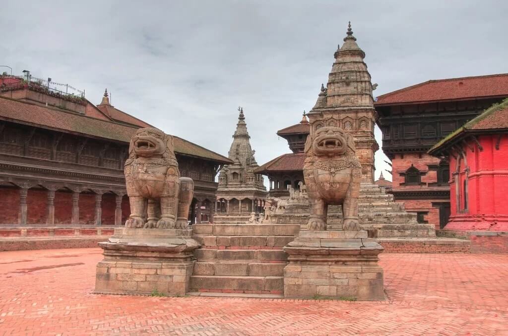 Lion Gates in Bhaktapur Durbar Square Nepal