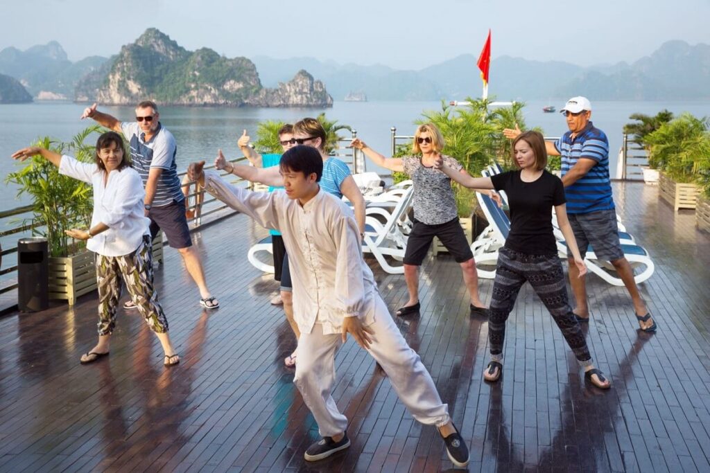 Vietnam Halong Bay Tai Chi on the Sundeck