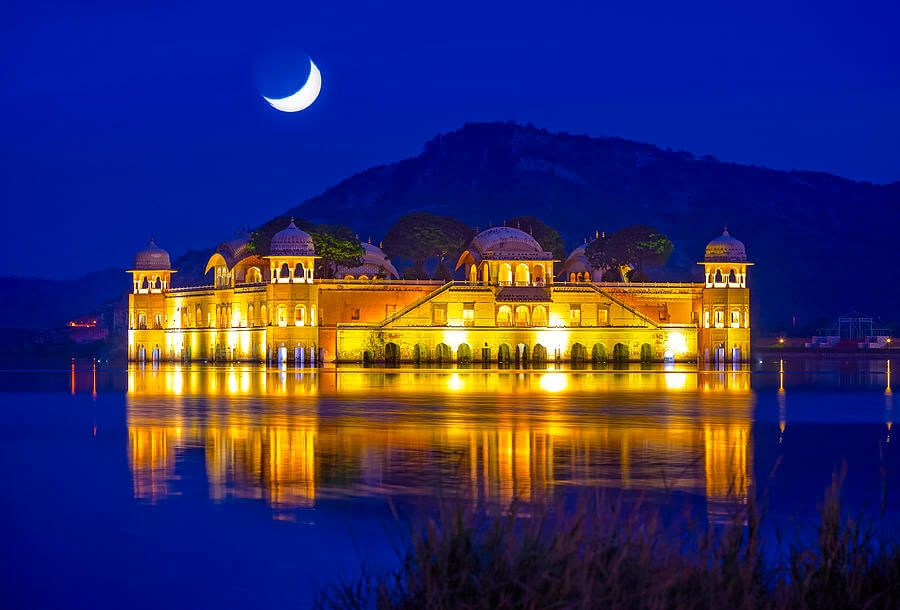 Nighlife in Jal Mahal Jaipur Rajasthan