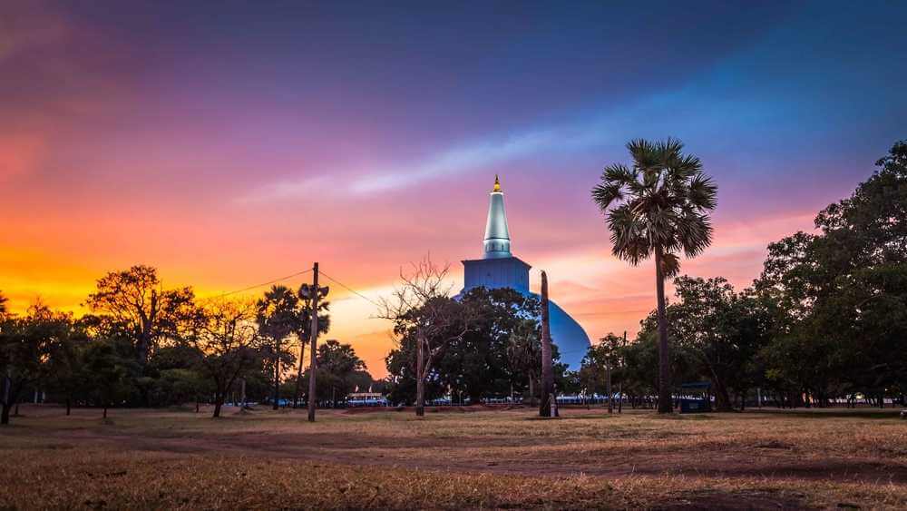 Sunrise at Sri Maha Bodhi Anuradhapura Sri Lanka