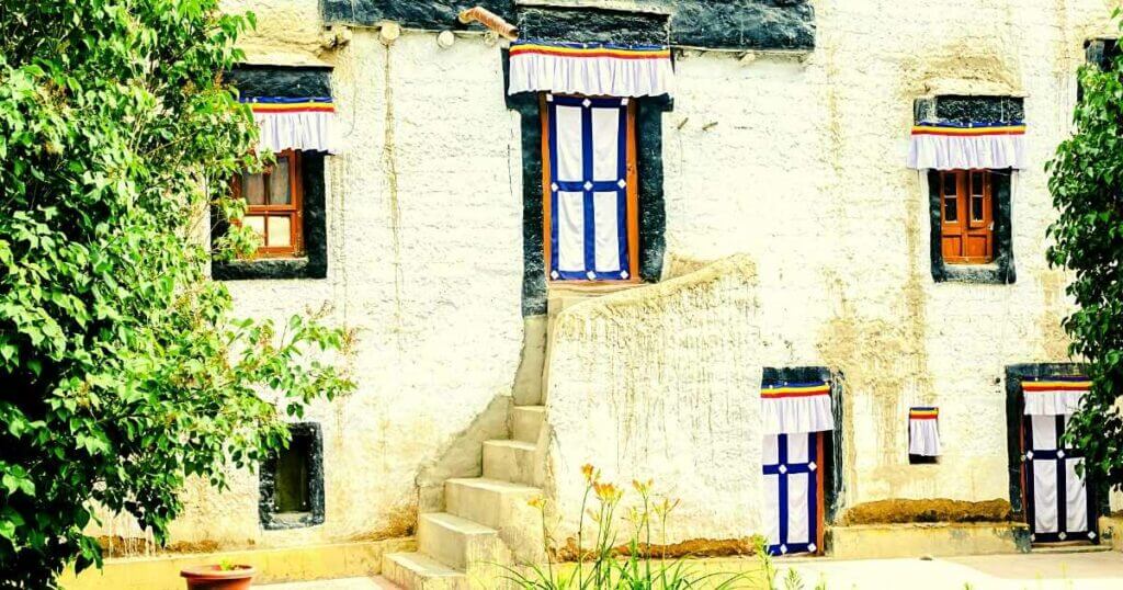 Whitewashed Walls Sankar Gompa Ladakh