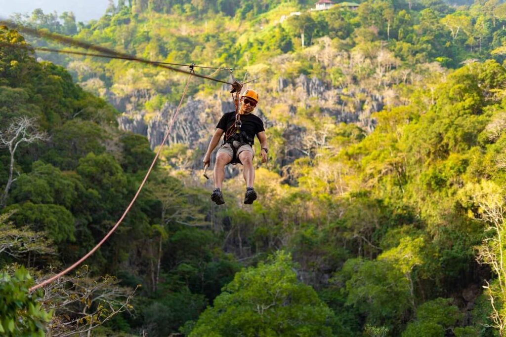 Jungle Zipline Adventure near Pakse Laos