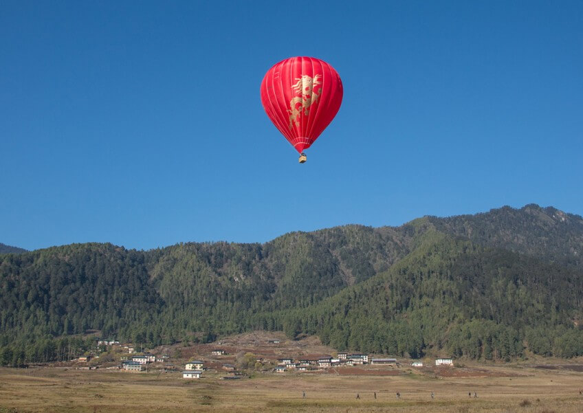 Hot Air Balloon Paro Valley Bhutan