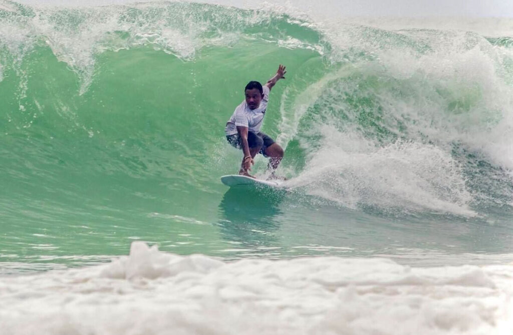 Surfing in Nai Harn Beach Phuket