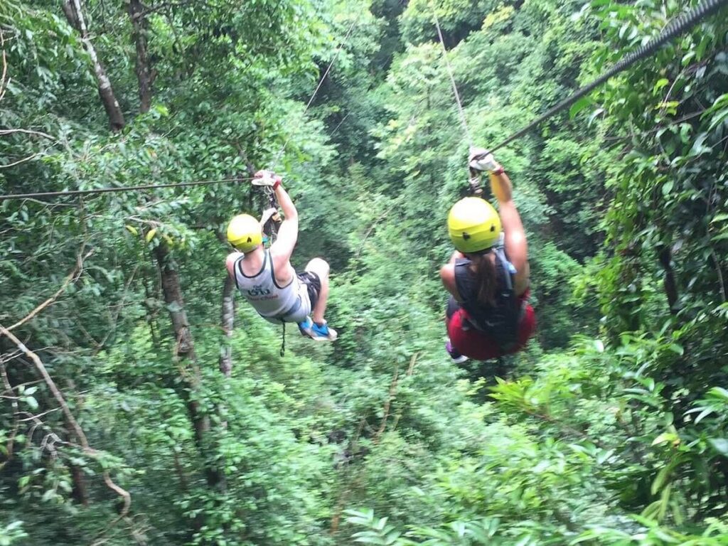 Zip-lining in Thailand
