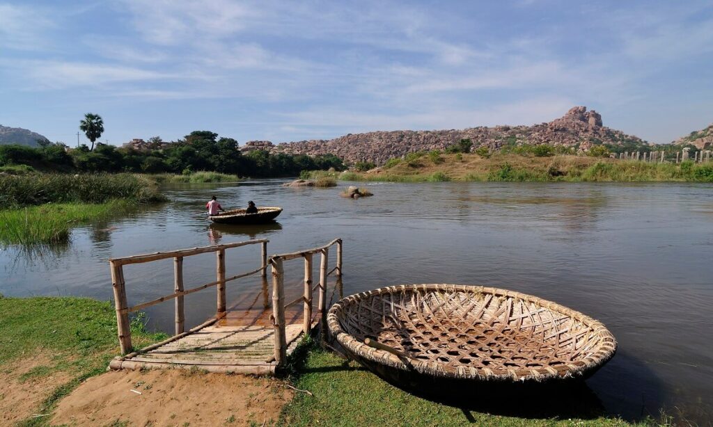 Boating area of Tungabhadra River Tamil Nadu