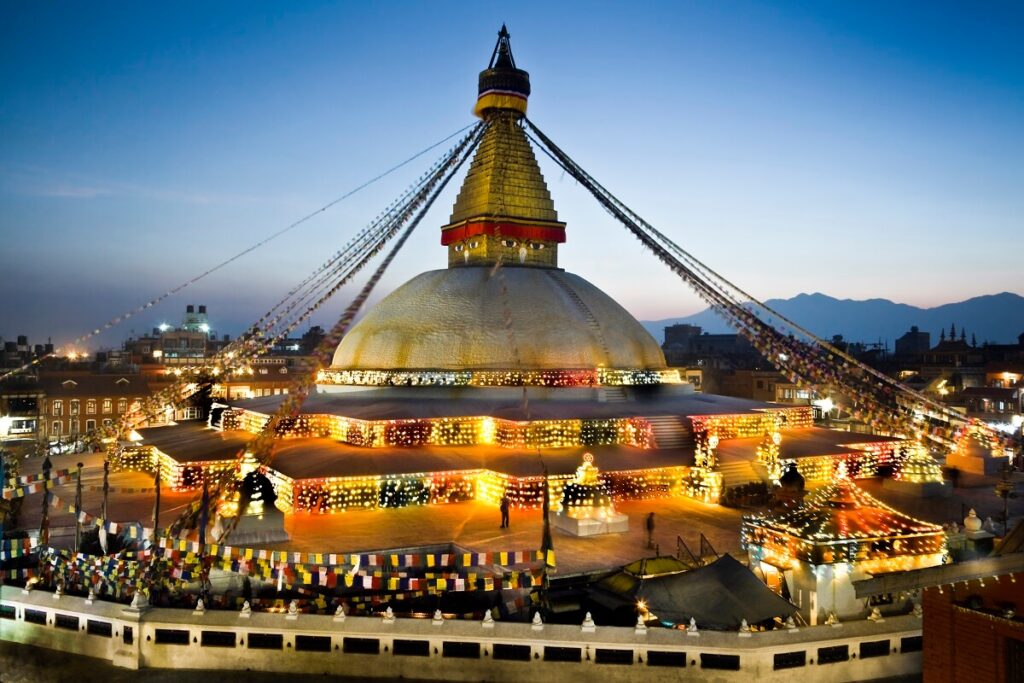 Boudhanath Stupa in Evening