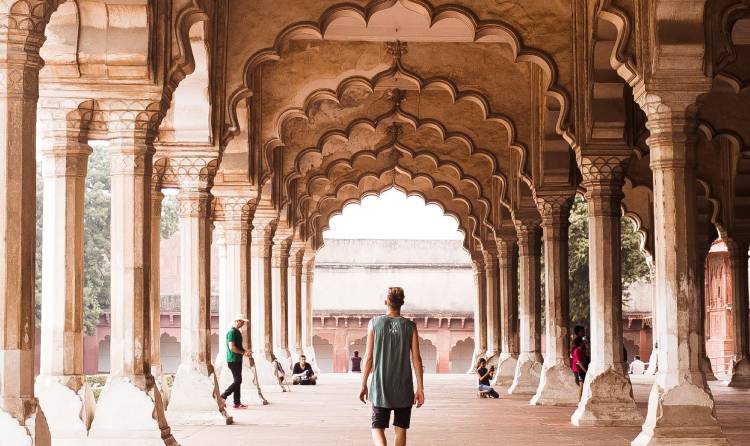 Delhi Monument Red fort inside sightseeing during 6 Days Golden Triangle Tour India with Tusk Travel.