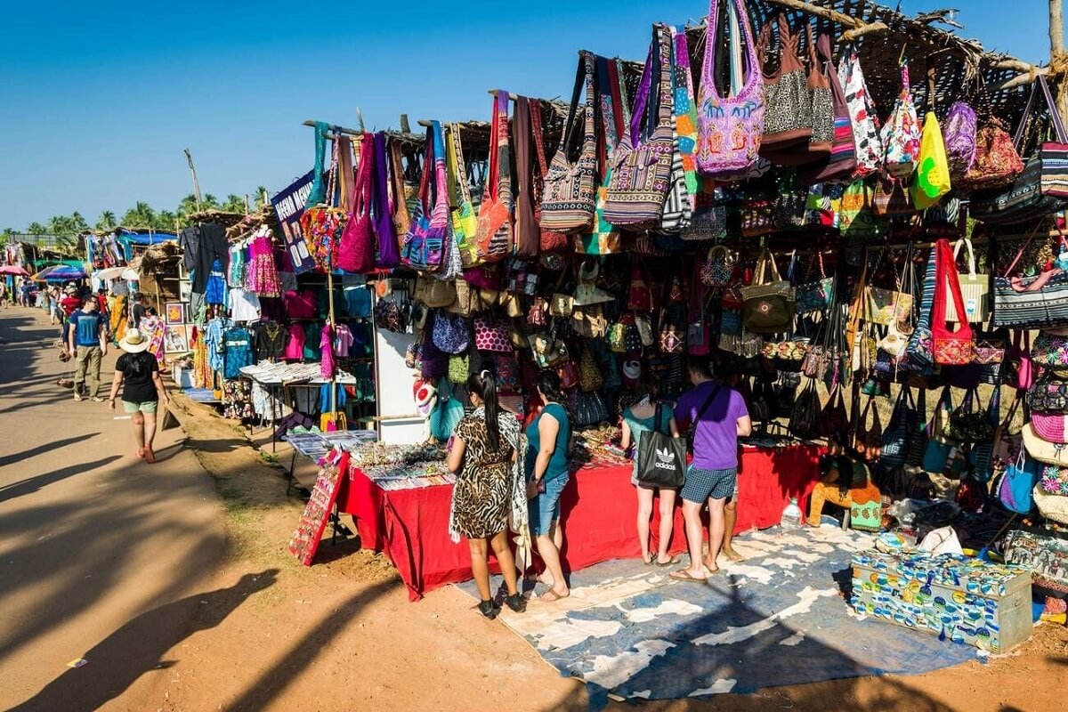 Anjuna Flea Market Goa view and surroundings