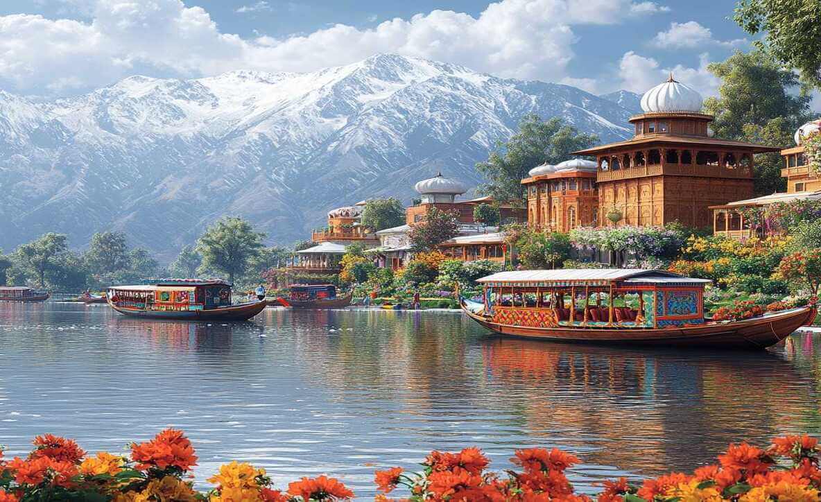 How to reach Srinagar with Kashmir road, airport, mountain route and travel views