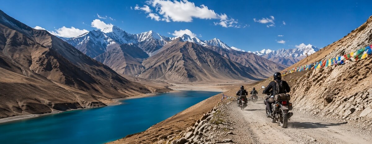 Ladakh adventure tour packages with trekking biking camping and mountain landscapes
