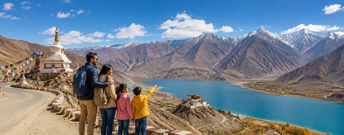 Ladakh family tour packages with Leh Nubra Valley Pangong Lake and comfortable private travel