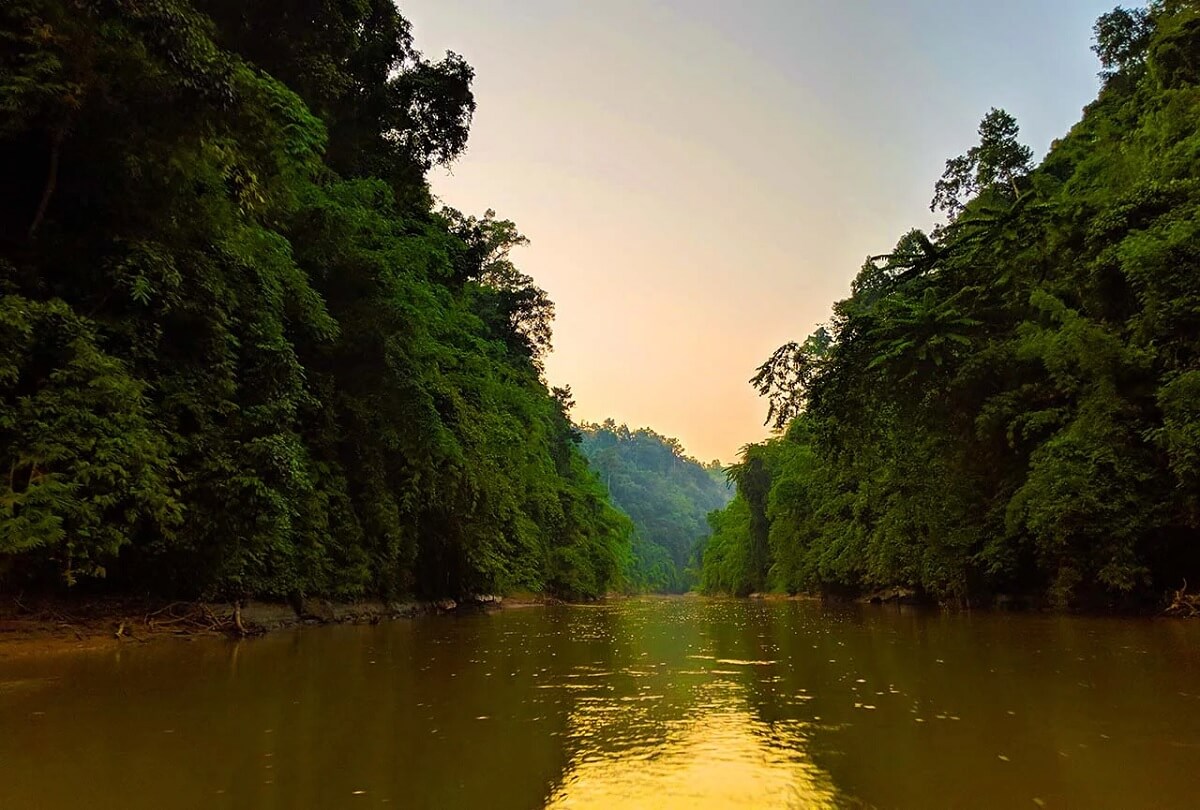 Chabimura rock carvings beside the Gomati River in Tripura