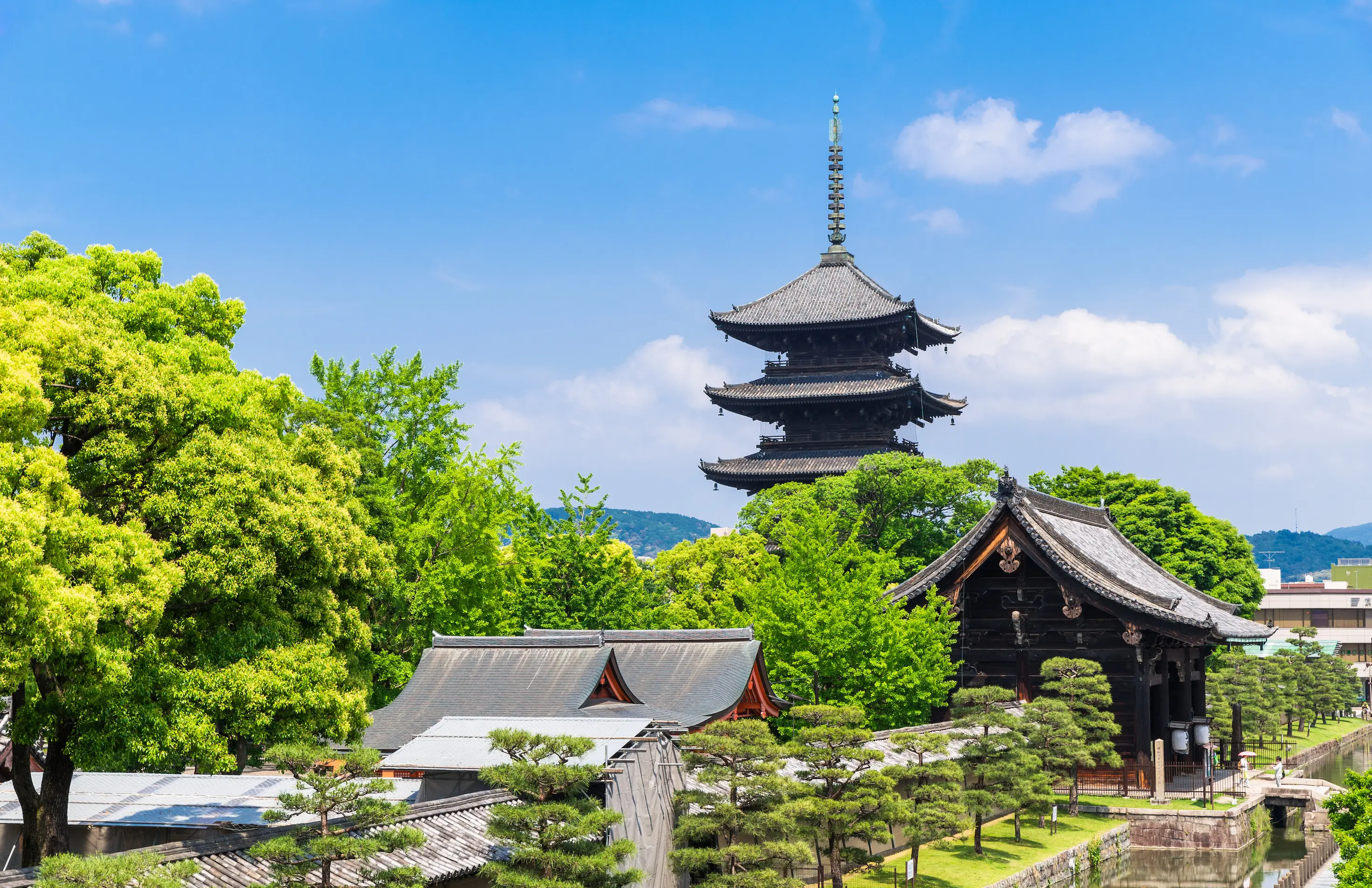 Traditional Kyoto streets and temples on arrival from Hakone