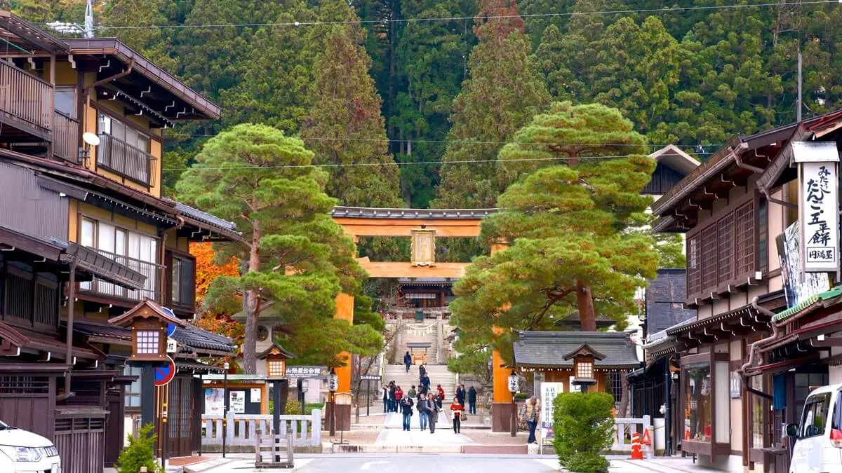 Takayama market and heritage district in central Japan