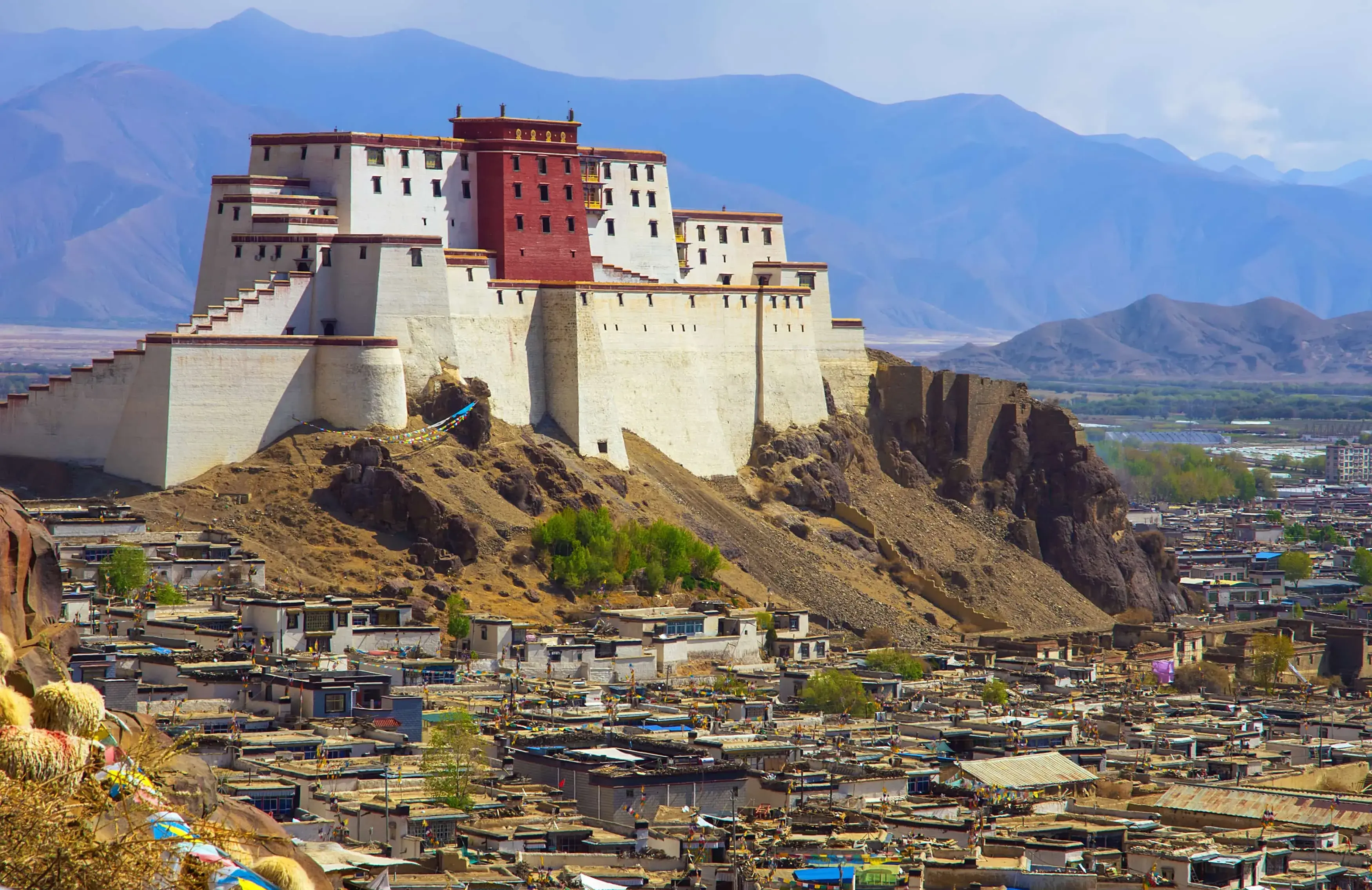Shigatse city and Tashilhunpo Monastery in Tibet